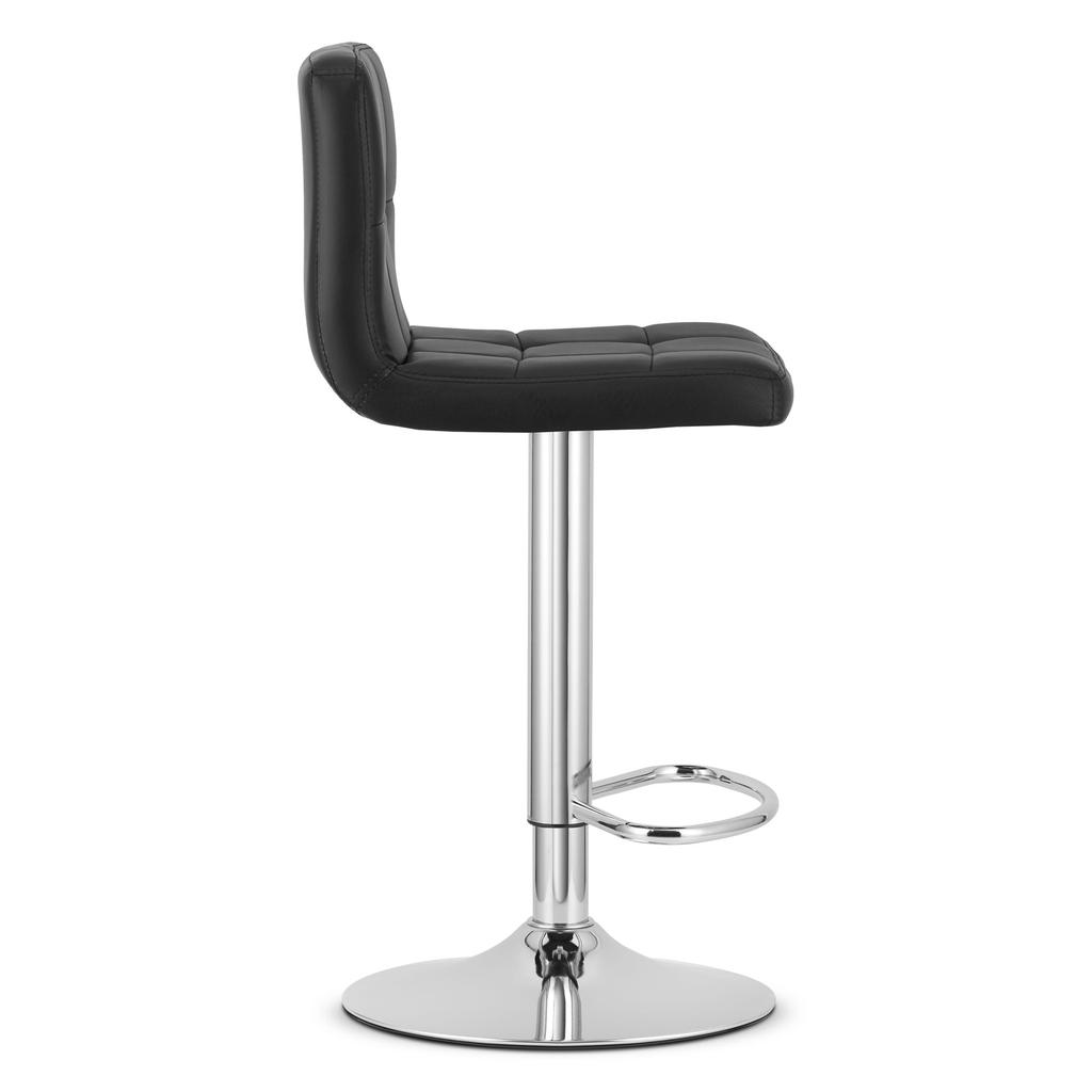 PROT stool - black eco-leather / chrome base