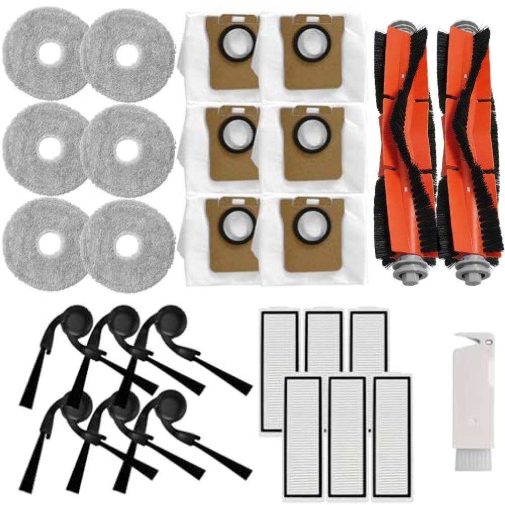 

Replacement Accessories Kit For Xiaomi Robot Vacuum 5 5 Pro, 2 Main Brushes, 6 Side Brushes, 6 HEPA Filters, 6 Mop Pads