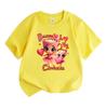 Kids Boys Girls 100% Cotton Crew Neck Short Sleeve T-Shirt, Cute Cappuccino Cup Ballerina Love Heart Print Casual Soft Tee for Daily Wear
