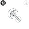 Elegant G23 Titanium Zircon Cartilage & Lip Piercing Stud