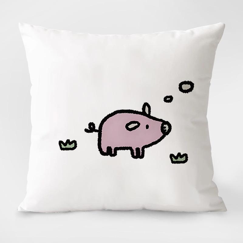 Cute Cartoon Animal Simple Pillowcase Dormitory Decoration Office Living Room Sofa Home Pillowcase
