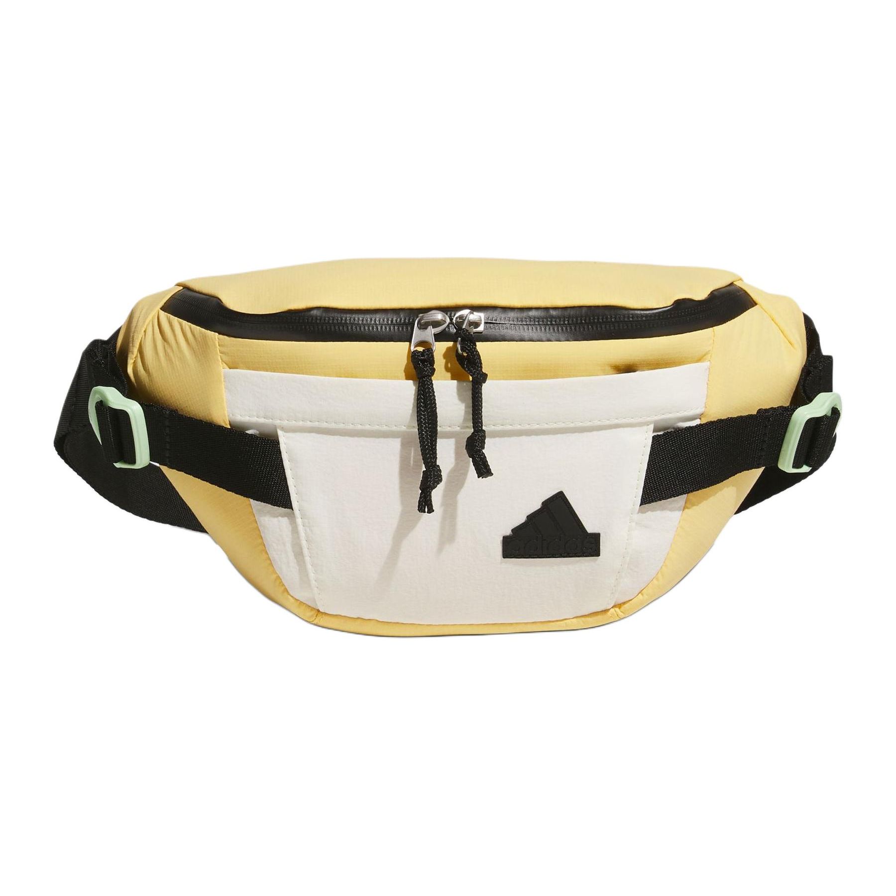 

Adidas Small Logo Colorblocked Sports Casual Recycled Nylon Shoulder Crossbody Waist Bag Unisex Bags Light-Yellow JJ2084 Apricot Yellow,Small