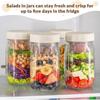 32OZ Capacity Salad Container Jar Glass Material Wet Dry Separation Salad Pod Leak-proof Feature Glass Salad Container Meal Prep
