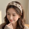 Twisted Knotted High Cranial Hair Hoop Wide Brim Braided Hairband Chic Rhinestone Headband  Makeup