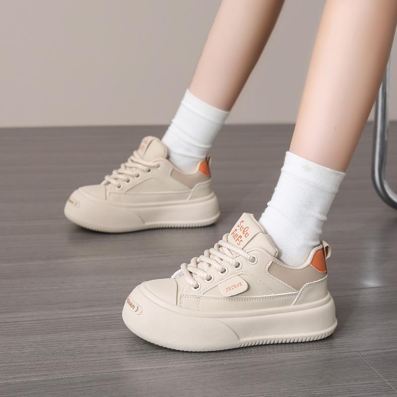 

Модные повседневные женские туфли на танкетке 2024 года, женские туфли с круглым носком, толстые подошвы, маленькие спортивные, милые, дышащие, новые летние туфли 40 хаки