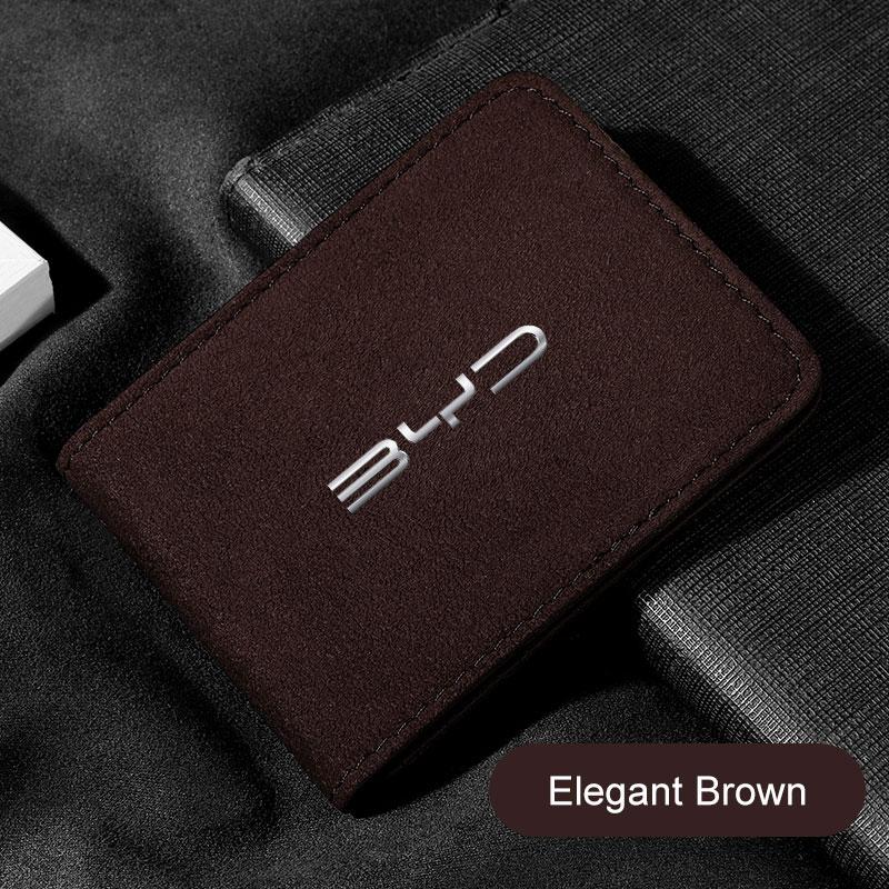 Minimalist Suede Car Driver License Bag For BYD Song Plus Yuan Pro Tang EV F0 F3 Seal U Car Driving ID Card Purse Wallet Holder Njbwy33