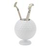 Golf Ball Shaped Pen Holder Decorative Desktop Pen Organizer Container for Office Home Study Rooms White