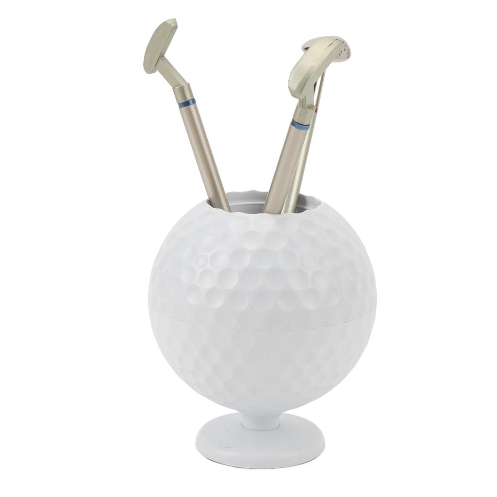 Stifthalter in Golfballform Dekorative Schreibtisch-Stiftaufbewahrung Behälter für Büro, Zuhause, Arbeitszimmer Weiß