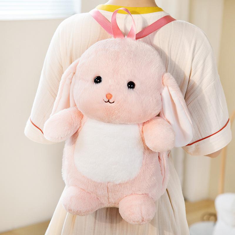 Cute Bunny Plush Toy Doll Can Insert Throw Pillow Doll Girl Little White Rabbit Backpack Dual-Purpose Backpack