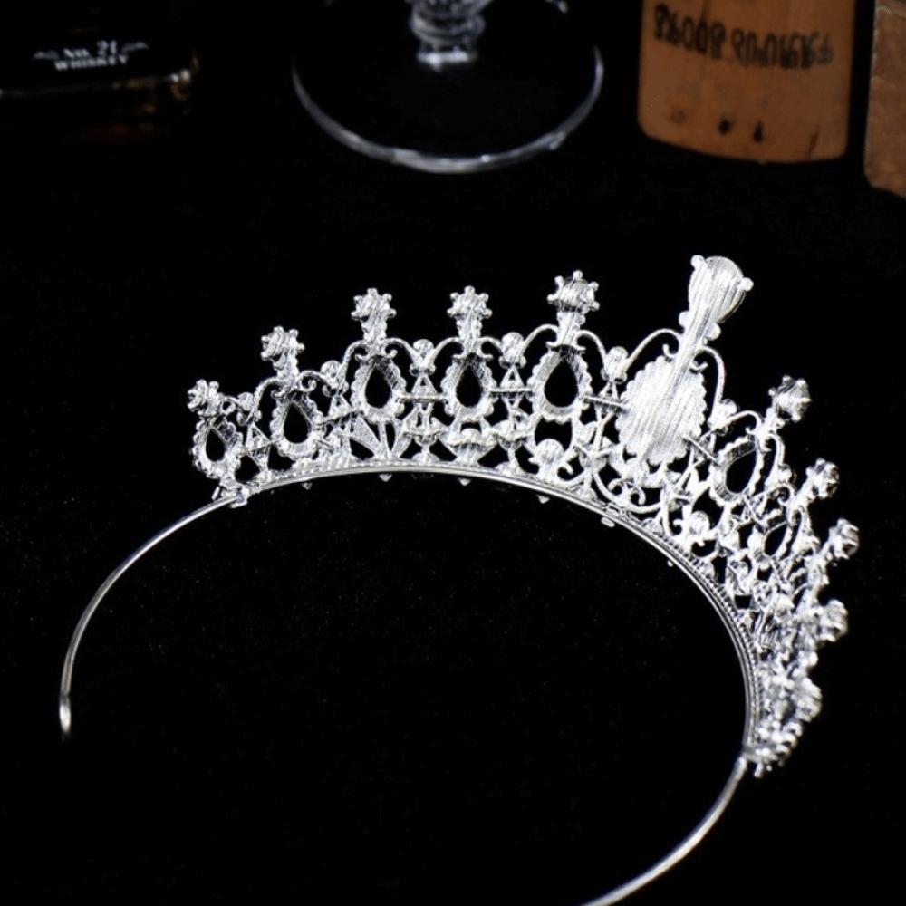Metal Baroque Crown Queen Party Pageant Rhinestone Crown Exquisite Princess Tiara  Girls Headband