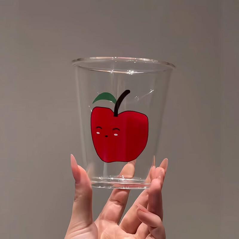

Shangqi Apple Borosilicate Glass Kids Water Reminder Bottle