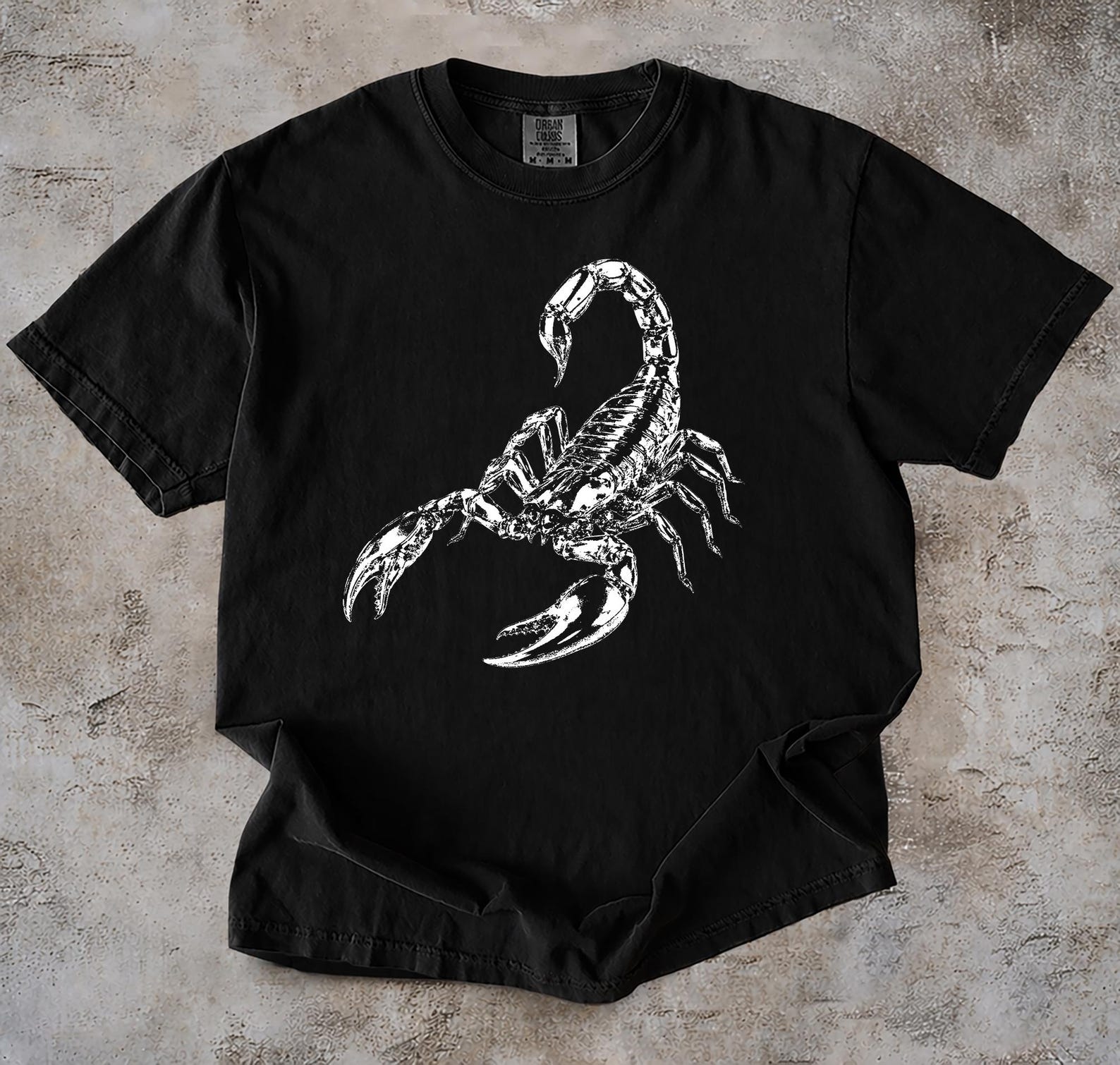 Vintage Scorpion Shirt, Glass Scorpion Graphic Tee, Y2K Tattoo Style T-Shirt, Gothic Alt Streetwear, Comfort Colors Gift Tee M