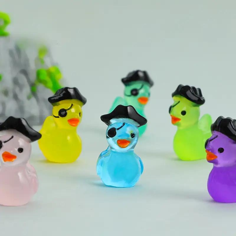 10/20pcs Mini Resin Duck Figures Tiny Pirate Ducks Figurine Miniature Animals Ornaments for DIY Fairy Garden Glass Container
