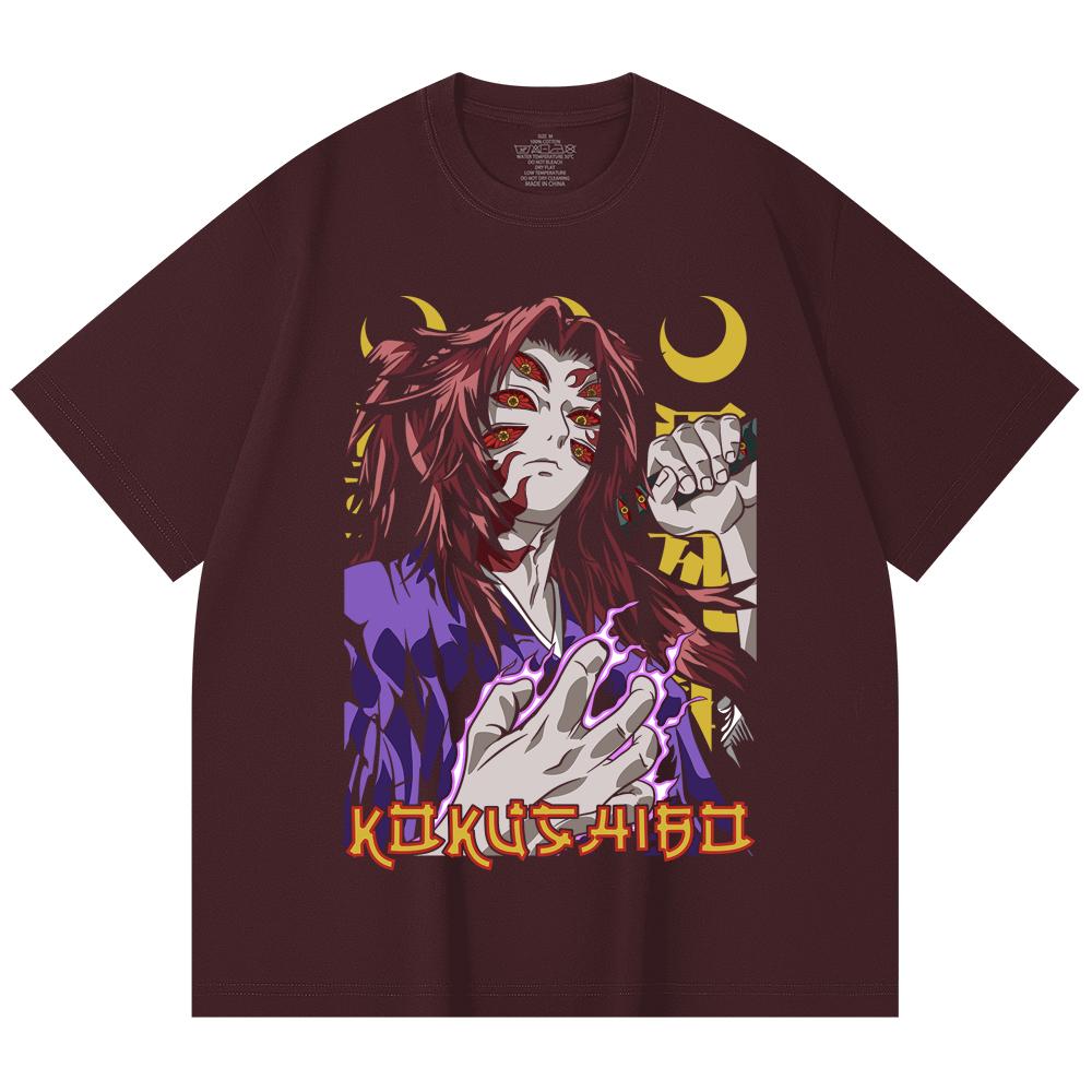 

230 Gsm 100% Cotton Demon Slayer V105 Kokushibo Print Unisex Heavy Cotton T Shirt 2XL