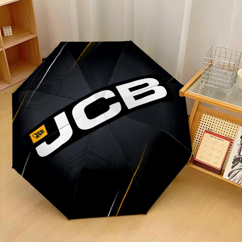 JCB Print 8?Rippen Automatischer Regenschirm Winddicht Leicht Faltbarer Regenschirm Für Reisen im Freien