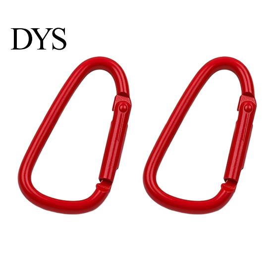 Colorful Keychain Accessory 2Pcs Carabiner Spring Buckle Lightweight Alloy Clip Easy One-Handed Durable Metal D-Shaped Hook Outdoor Travel Bag Pendant