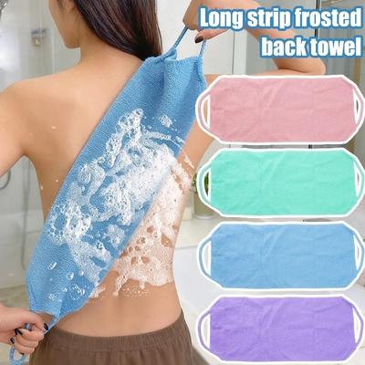 Long Handle Back Scrub Towel Scrubber Pull Strap Tool Exfoliating Bath Towel Body Wash Cloth Shower Deep Cleaning Belt Accessory