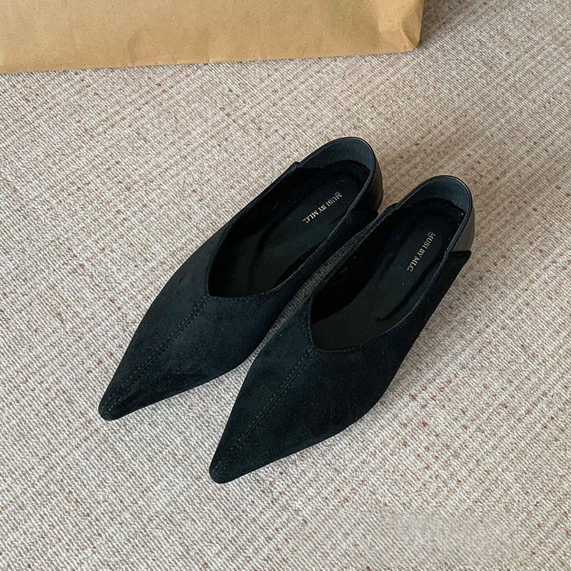 Fashion Fashion Pointed Toe Ladies Flats Slip On Shoes Soft Female Shallow Women Flats Shoes With Height Increasing Footwear