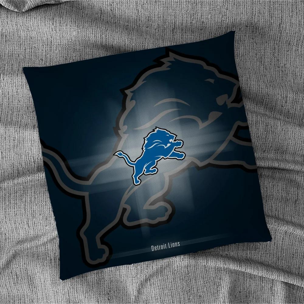 Decorative Pillowcases 40x40 Cushions for Living Room Detroit LionS Pillow Covers Decorative Sofa Cushion Cover Short Plush Bed