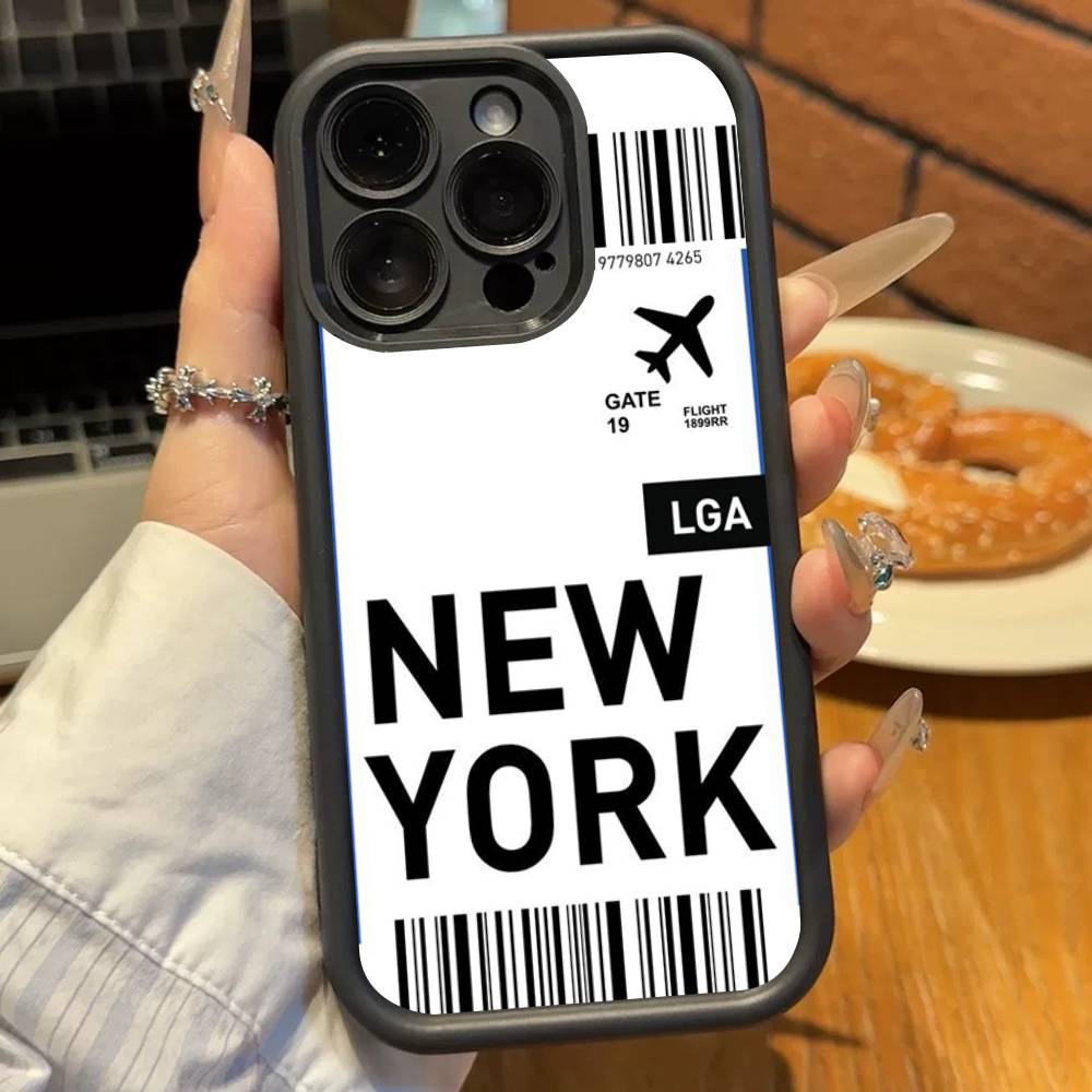 Funny World City Tourist Ticket Soft Silicone Case For Iphone 17 Air 16 15 14 13 12 11 Pro Max Plus Shockproof TPU Phone Cover