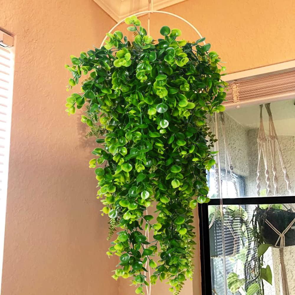 5 Head Artificial Plastic Plants Fern Vine for Christmas Wreath Wedding Arch Decor Home Garden Wall Hanging  Sales Diy Gift