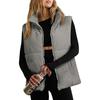 2026 Fall Winter Women's Fashion Casual Corduroy Placket Zip Up Padded Cotton Vest Sleeveless Jacket