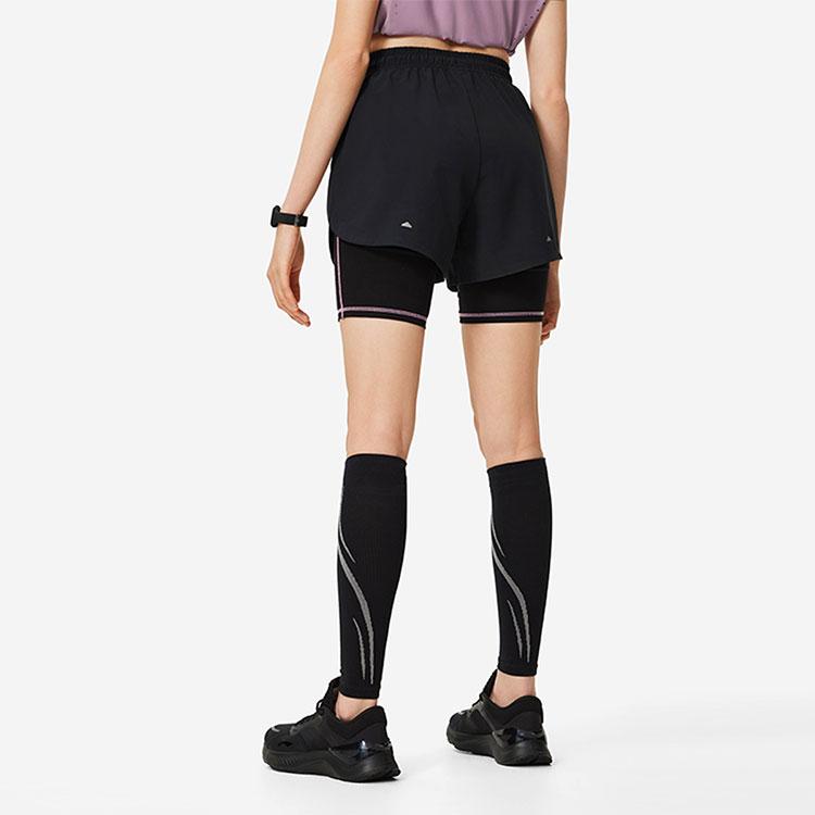 Li Ning Running Series Solid Color Mid Waist Comfortable Versatile Breathable Quick Dry Straight Leg Sports Shorts Women Shorts Black AKSU050-1