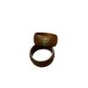 Thunderstruck Jujube Wood Hand-Painted Gold Crape Myrtle Retro Ring - Purely Handmade Carved Piece.