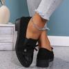 New Casual One-pedal Women's Autumn Bow Thick-heeled Single Shoes