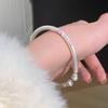 Sterling Silver 9999 Enamel Gourd Flower Twisted Bangle for Women - New Chinese National Style Bracelet