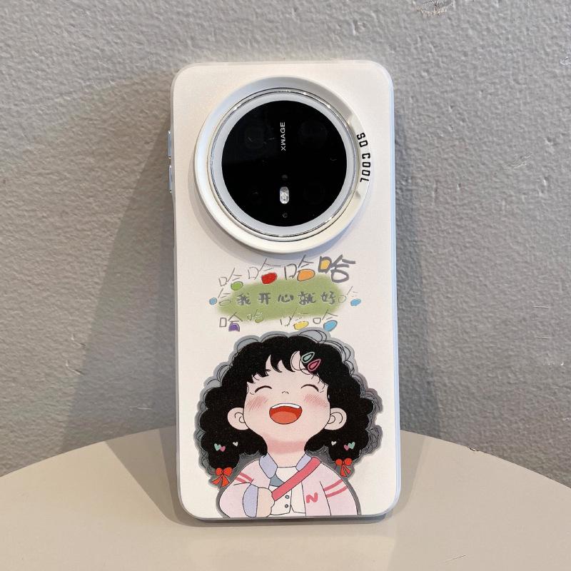 

Haha girl applies Huawei mate70pro mobile phone case new pura80pro matte colored silver mate60 card huawei mate70rs
