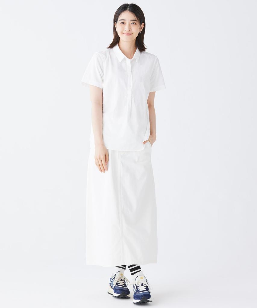 Vacationland Seersucker Short Japan Size 1000042529 L.L.Bean Women's Shirt, Popover, Sleeve, Striped, Fit, M, White,