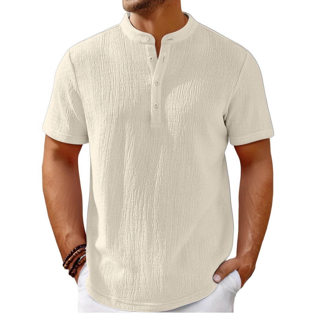 Men's Retro Cotton And Linen Shirt Casual Loose Shirt