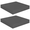 VidaXL Floating Wall Shelf 2 Pcs Glossy Grey 23x23.5x3.8 Cm MDF