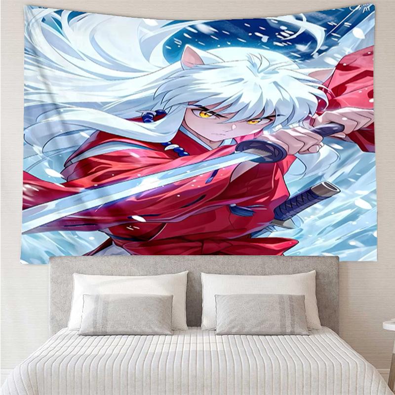Inuyasha Tapestry for Bedroom Aesthetic Classroom Tapestries Wall Hanging for Living Room Dorm Office,Ideal Creative Gift