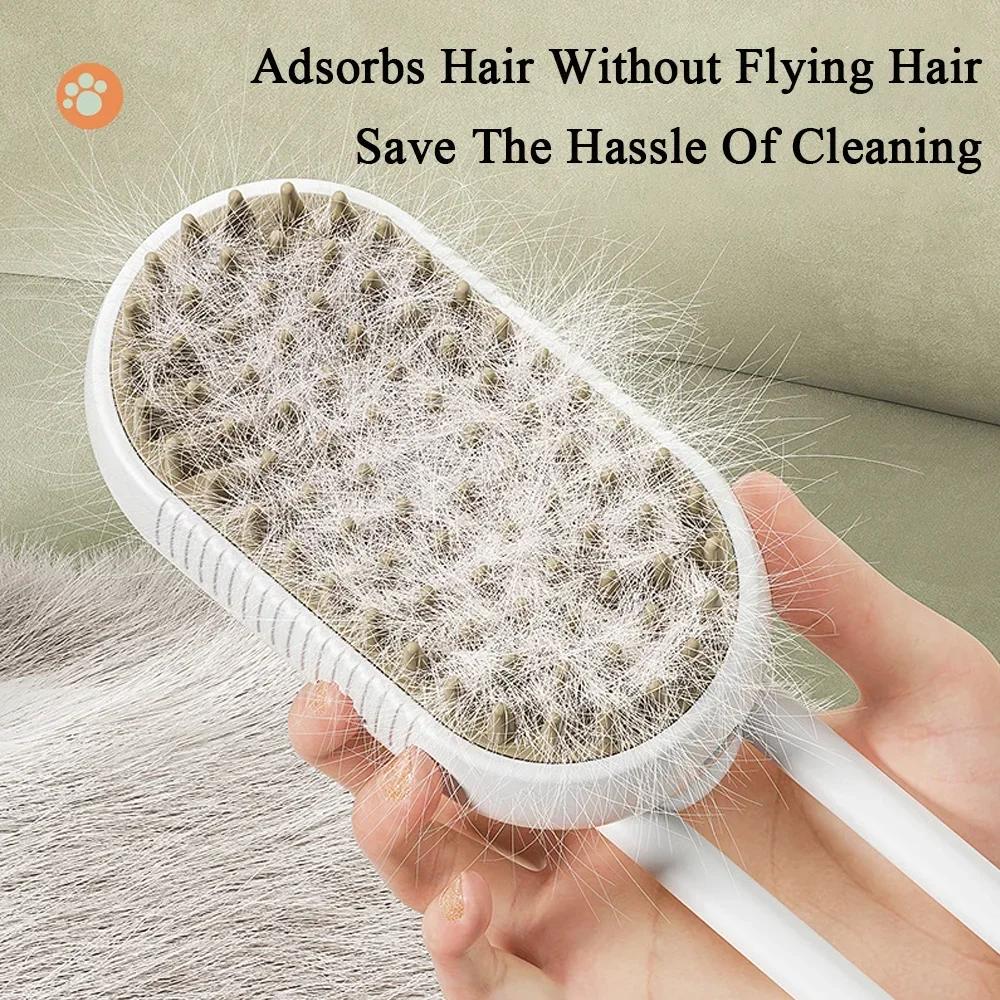Cat Steamy Brush 3 in 1 Electric Anti-splashing Cat Brush with Steam Spray for Massage Pet Grooming Comb Hair Removal Combs New