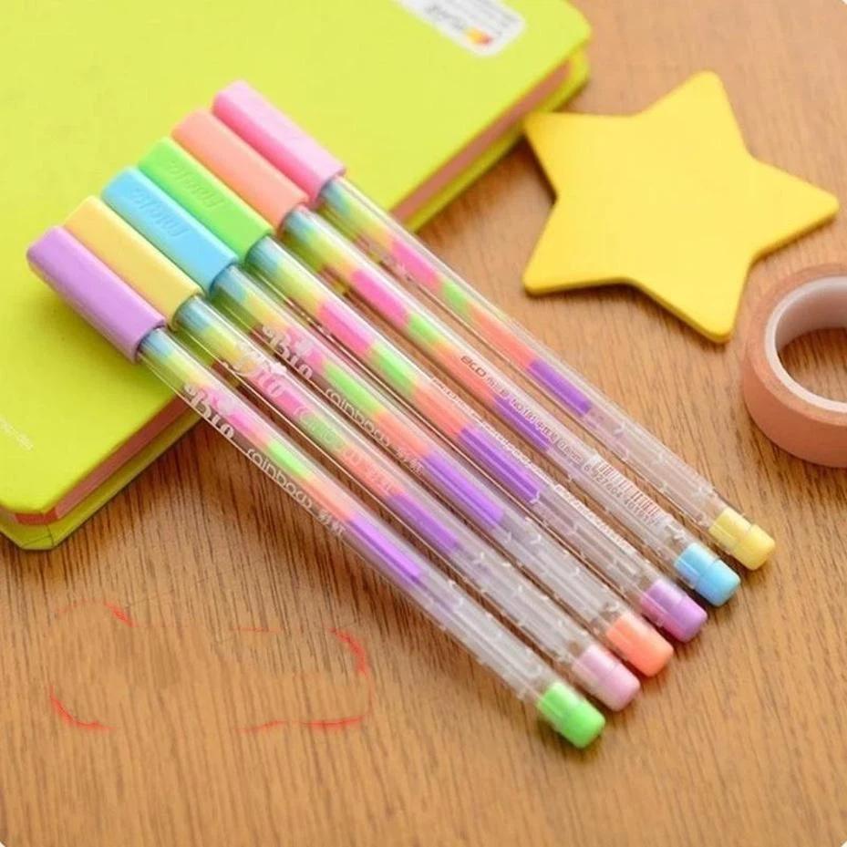 

6Pcs/Set Of Cute Kawaii Color DIY Ballpoint Pen Color Chalk Drawing Rainbow Gel Pen Graffiti Pen Children s Diary Decoration