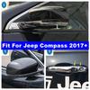 Auto Door Handle Bowl / Rearview Mirror Rubbing Protection Strip Cap Decor Cover Trim Accessories For Jeep Compass 2017 - 2024