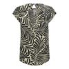 Blouse nova col rond imprimé feuilles fermeture à bouton Femme ONLY