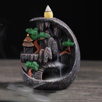 Umweltfreundlicher Wasserfall-Räuchergefäß, verstopfungshemmende Raumdekoration, Vintage-Berg-Wasserfall-Räuchergefäß, Yoga-Raumdekoration