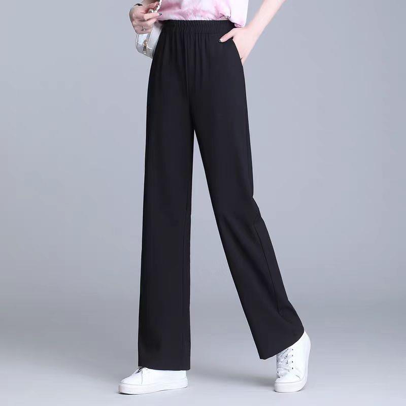 High Waist Wide Leg Pants for Women - Petite Loose Fit, Casual Drape, Versatile Fashion for Winter/Autumn
