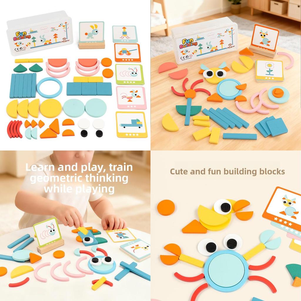 Geometric Shape Wooden Puzzle Toy For Early Education Kids Learning Fun