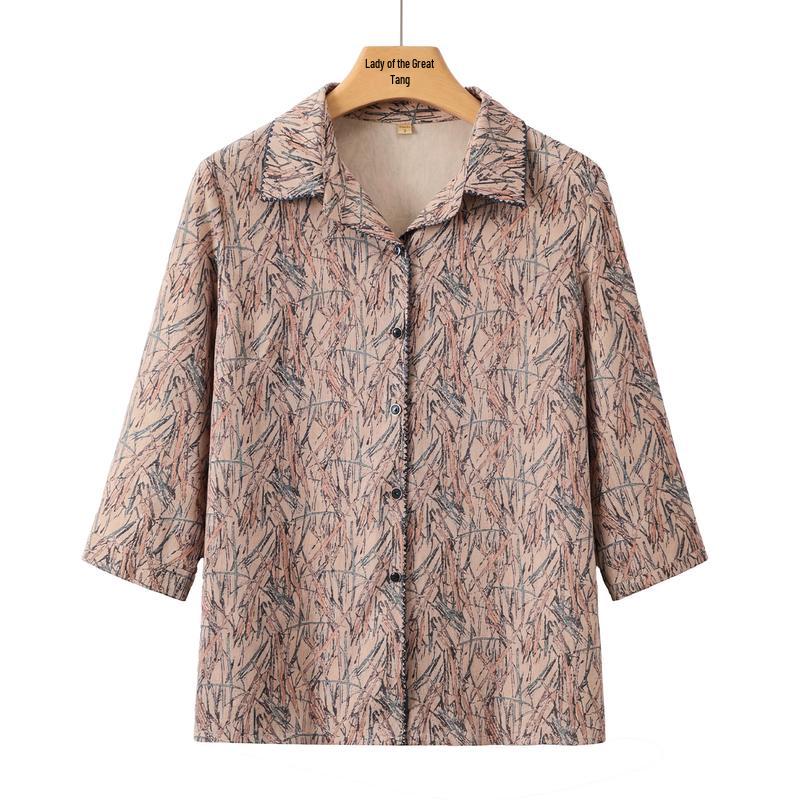 Women s Loose Fit Half-Sleeve Blouse 5XL