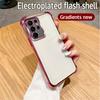 Gradient Glitter Plating Clear Phone Case For Samsung Galaxy S24 S23 S22 Plus Ultra S20FE S21FE Note 20 Ultra Shockproof Cover