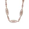 Rose Gold Color Copper Chain Bracelet Necklace Petal Pattern Italian Craft Refined Comfortable To Wear Chain