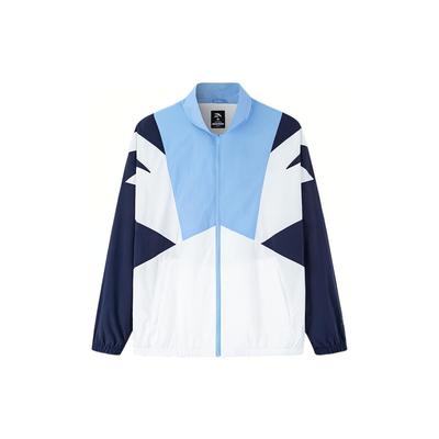 Anta Color Block Zip-Up Long Sleeve Woven Jacket Unisex Outerwear Blue 152238601-1