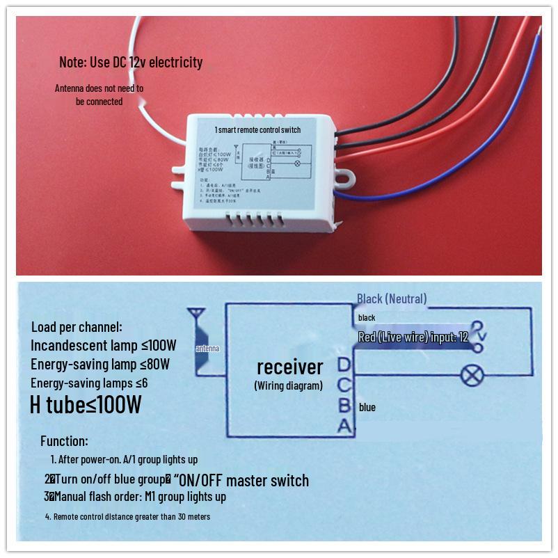 Low Voltage DC12V RF Wireless Remote Control Switch Module with Battery Terminals