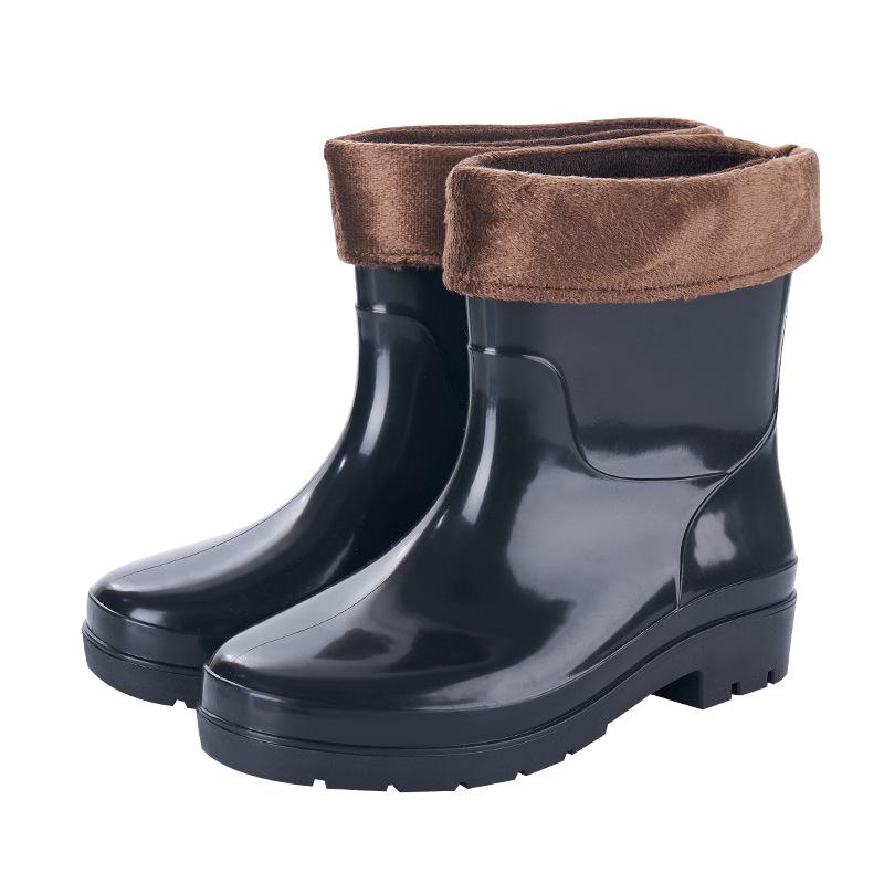 Wasserdichte, rutschfeste Regenstiefel für Herren – Hohe Gummischuhe mit Samtfutter, säure- und laugenbeständig.