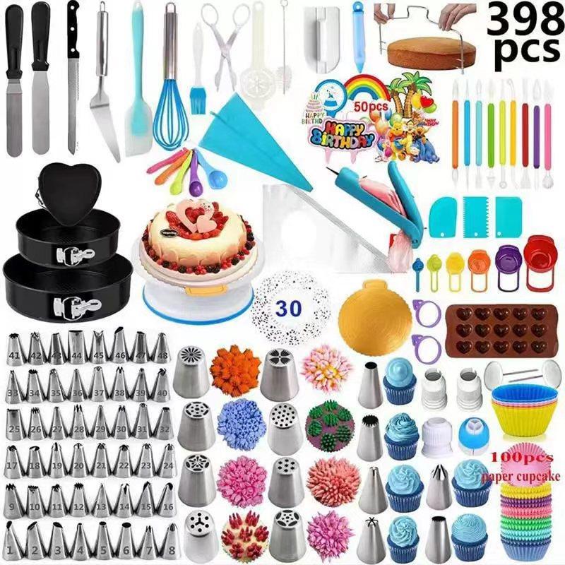 2026 623pcs Cake Turntable Set, Cream Icing Piping Nozzles, Cake Decorating Turntable, Piping Bags, Baking Tools