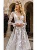 Abito da Sera da Matrimonio Europeo e Americano Primavera/Estate 2025 - Abito Lungo Sexy in Pizzo con Maniche Lunghe